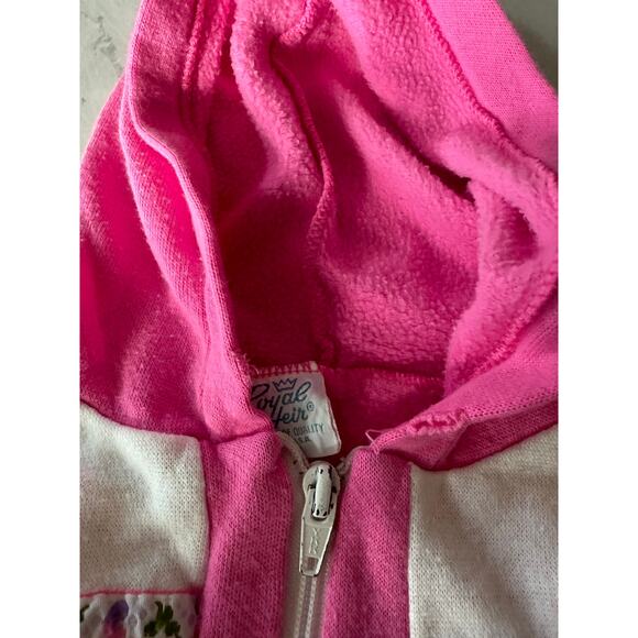 Royal Heir zip up hooded sweatshirt jacket pink white girls eyelet vintage 3T - Picture 7 of 7